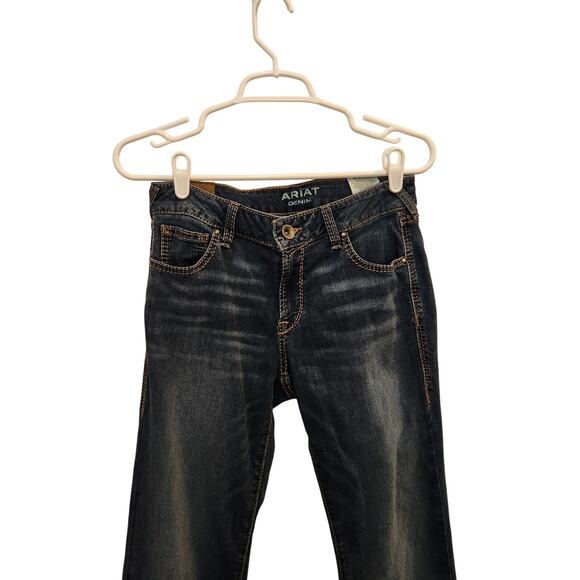 Ariat Blue Medium Wash Denim Casual Classic Low Rise Demi Bootcut Jeans Size 28L - Picture 3 of 8